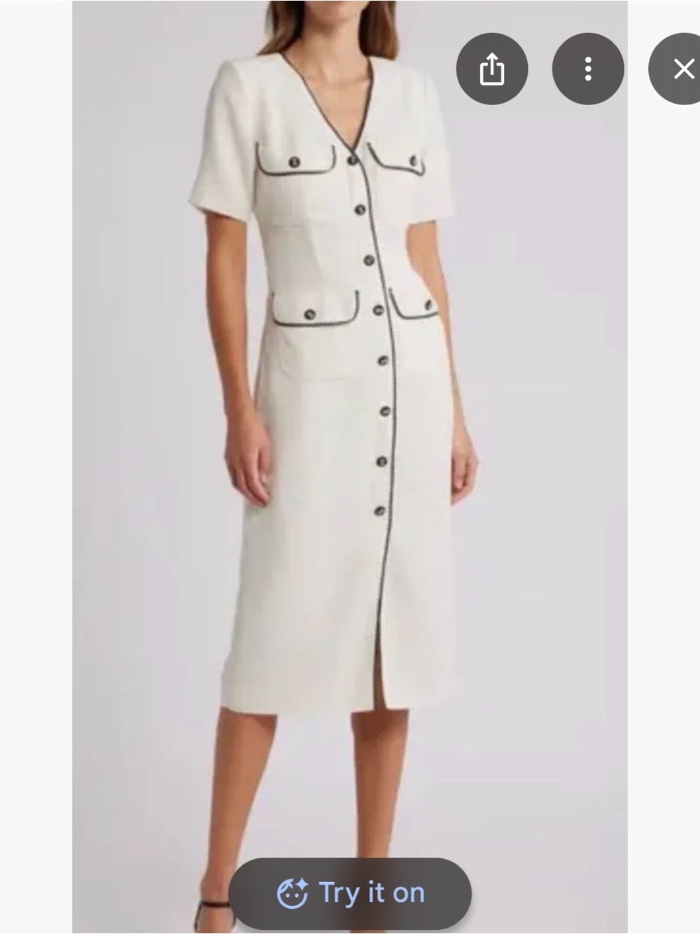 Zoe and Claire Tweed Dress - white and black size L